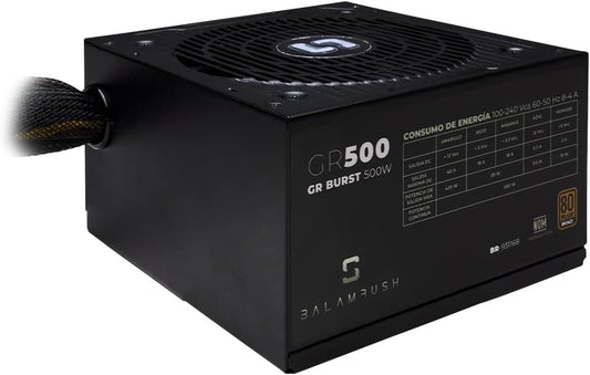 Fuente De Poder Balam Rush (Br-931168) Gr500,500W80 Plus Bronze,4 Sata,3 Molex,1 Floppy,Vent 120Mm
