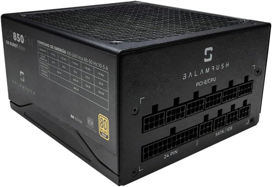 Fuente De Poder Balam Rush (Br-931199) Gr850,850W,80 Plus Gold,9 Sata,3 Molex,Modular,Vent 140Mm
