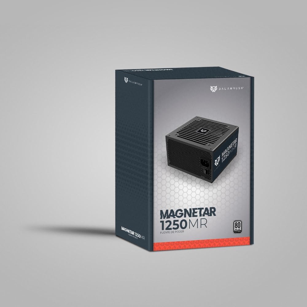 Fuente De Poder Balam Rush (Br-937610) Magnetar 1250W,80 Plus Platino,Full Modular,Vent 120Mm,Negro