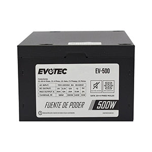 Fuente De Poder Evotec (Ev-500) 500W/24P/2 Sata Empaque Individual.
