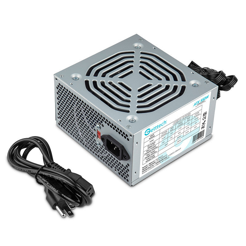 Fuente De Poder Getttech (Gfs-55020-01) 550W, Estandar, Ventilador 120Mm, Entrada Ac De 50/60 Hz