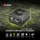 Fuente De Poder Msi (Mag A750Gl Pcie5) 750W, Pci 5, Full Modular, 80 Plus Gold, Pfc Activo, Atx 3.0