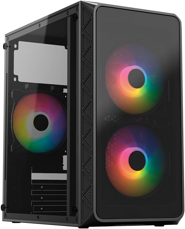 Gabinete Acteck (Ac-939225) Doom Pro Crystal Gi730Micro Atx1*Usb 3.0Cristal Temp3 Fan Rgbnegro