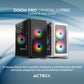 Gabinete Acteck (Ac-939225) Doom Pro Crystal Gi730Micro Atx1*Usb 3.0Cristal Temp3 Fan Rgbnegro