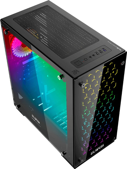Gabinete Balam Rush Talos Rgb, Midi-Tower, Micro Atx/Mini-Itx, Usb 2.0/Usb 3.0, Sin Fuente, 3 Ventiladores Rgb, Negro