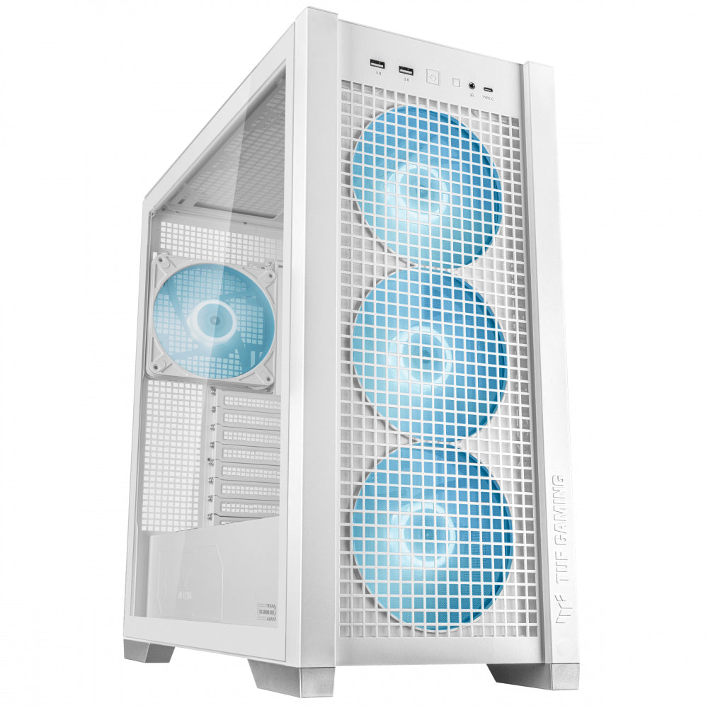 Gabinete Asus (Tuf Gaming Gt302 Argb Wht)Media Torre Vidrio Templadoconexion Ocultano Psu