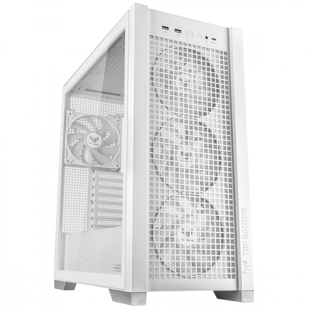 Gabinete Asus (Tuf Gaming Gt302 Argb Wht)Media Torre Vidrio Templadoconexion Ocultano Psu