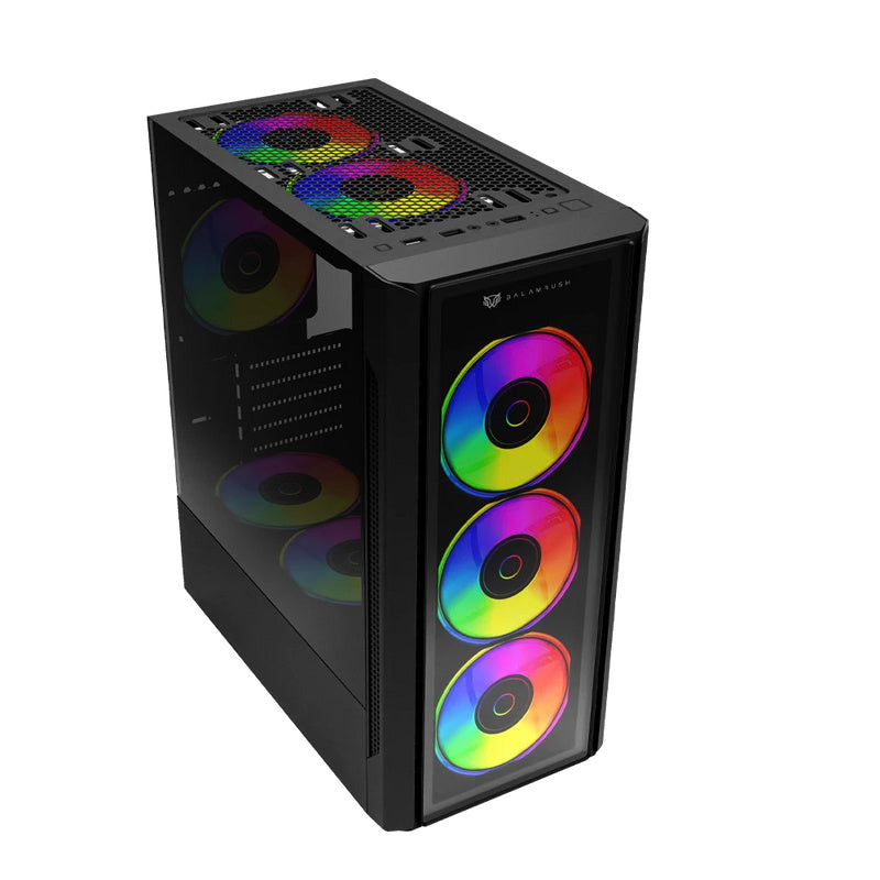 Gabinete Balam Rush (Br-936057) Dragonfly Ii Crystal Gm745S,Micro Atx,1*Usb 3.0,Cristal Temp,Negro