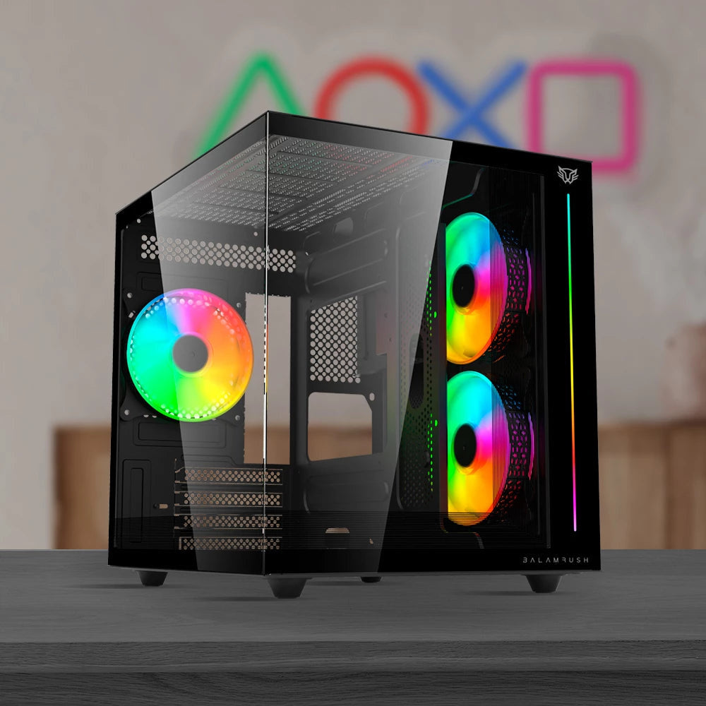 Gabinete Balam Rush (Br-937320) Tank Pro Evo Gm955,Micro Atx,Usb 3.0,Cristal Temp,Negro