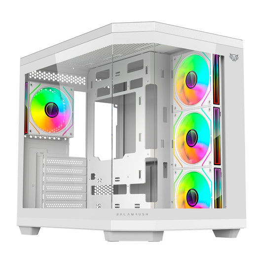 Gabinete Balam Rush (Br-938686) Tank Master 9600Tbatx1*Usb 3.01*Usb 2.0Cristal Temp4 Fanblanco