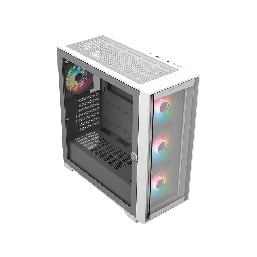 Gabinete Balam Rush (Br-938761) Carbono Twin Mate9000Atx1*Usb 3.0Doble Panel4 Fanblanco