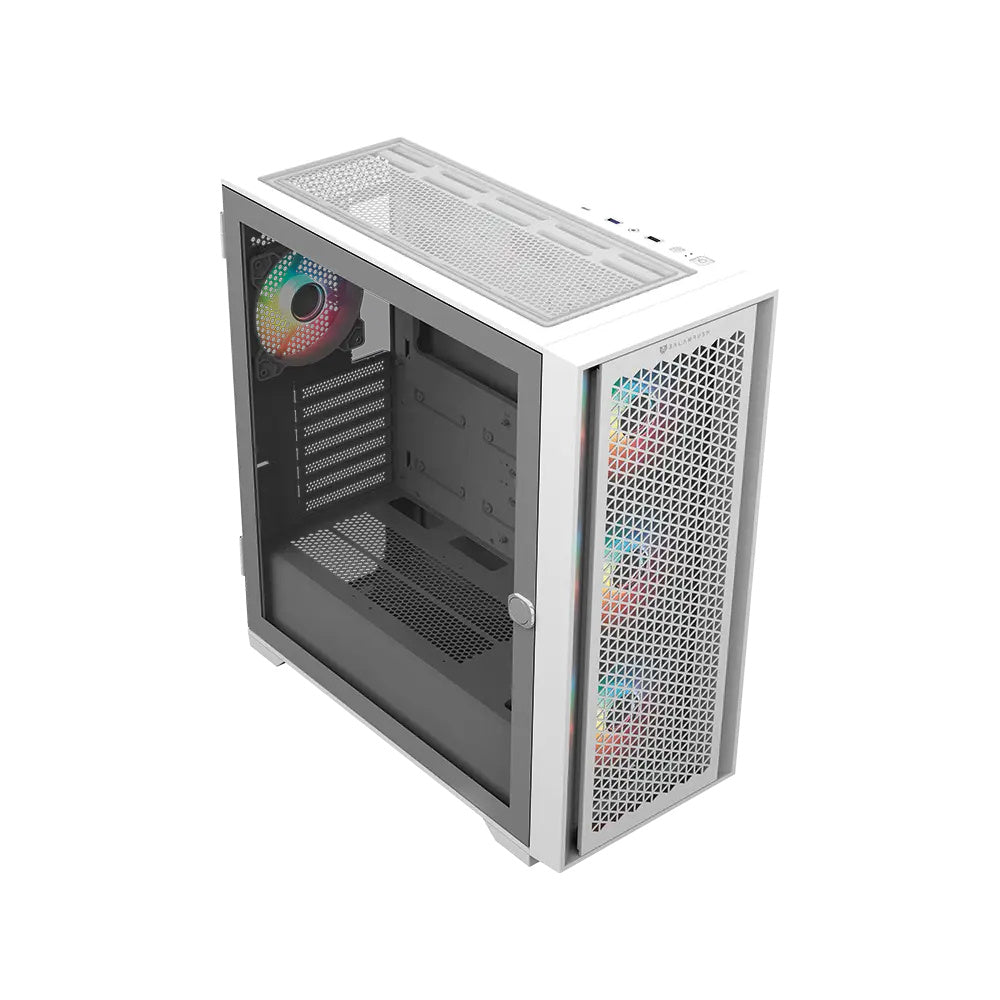 Gabinete Balam Rush (Br-938761) Carbono Twin Mate9000Atx1*Usb 3.0Doble Panel4 Fanblanco