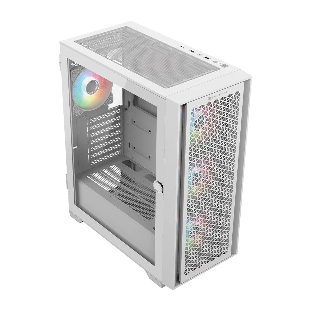 Gabinete Balam Rush (Br-938808) Carbono Twin Mate7000Atx1*Usb 3.0Doble Panel4 Fanblanco