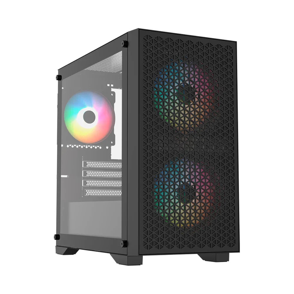 Gabinete Balam Rush (Br-938853) Carbono Aircool 4000Amicro Atx1*Usb 3.0Panel Mesh3 Fannegro