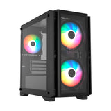 Gabinete Balam Rush (Br-938877) Carbono Crystal 4000Cmicro Atx1*Usb 3.0Panel Cristal3 Fannegro