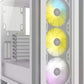 Gabinete Corsair (Cc-9011205-Ww) Icue 4000X Rgb Blanco Panel Cristal Templado Med-Torre Sin Fuente