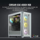Gabinete Corsair (Cc-9011205-Ww) Icue 4000X Rgb Blanco Panel Cristal Templado Med-Torre Sin Fuente