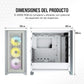 Gabinete Corsair (Cc-9011205-Ww) Icue 4000X Rgb Blanco Panel Cristal Templado Med-Torre Sin Fuente