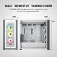 Gabinete Corsair (Cc-9011213-Ww) Icue 5000X Rgb Blanco Cristal Templado Med-Torre Sin Fuente