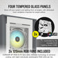 Gabinete Corsair (Cc-9011213-Ww) Icue 5000X Rgb Blanco Cristal Templado Med-Torre Sin Fuente