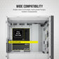 Gabinete Corsair (Cc-9011213-Ww) Icue 5000X Rgb Blanco Cristal Templado Med-Torre Sin Fuente