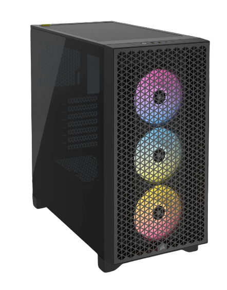 Gabinete Corsair (Cc-9011255-Ww) 3000D Rgb Airflow,Negro,Cristal Templado,Mid Torre,Sin Fuente