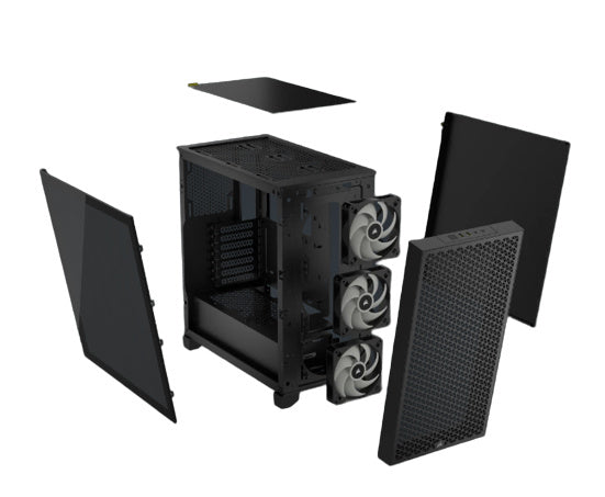 Gabinete Corsair (Cc-9011255-Ww) 3000D Rgb Airflow,Negro,Cristal Templado,Mid Torre,Sin Fuente