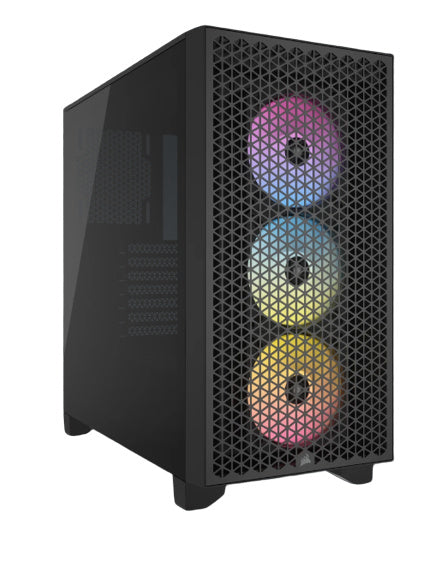 Gabinete Corsair (Cc-9011255-Ww) 3000D Rgb Airflow,Negro,Cristal Templado,Mid Torre,Sin Fuente
