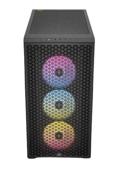 Gabinete Corsair (Cc-9011255-Ww) 3000D Rgb Airflow,Negro,Cristal Templado,Mid Torre,Sin Fuente