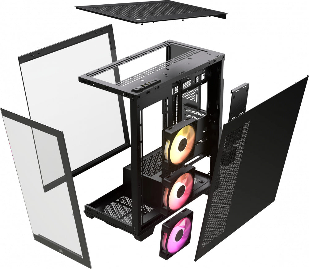 Gabinete Corsair (Cc-9011280-Ww) Icue Link 3500X Rgbnegrocristal Templadomed-Torresin Fuente