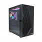 Gabinete Evotec (Ev-1018) Taipei Crist Temp,Micro-Atx,Mini Atx,2*Usb 2.0,Usb 3.0,Ssd 2.5,3*Fan Rgb,N