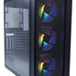 Gabinete Evotec (Ev-1021) Tokio Crist Temp,Atx,M-Atx,Mini Atx,2*Usb 2.0,Usb 3.0,Ssd 2.5,3*Fan Rgb,Ne
