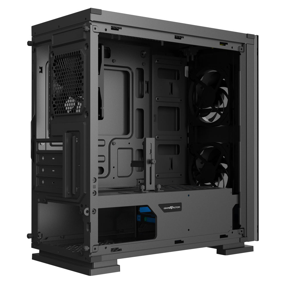 Gabinete Game Factor Csg550 Con Ventana, Micro-Tower, Micro Atx/Mini-Itx, Usb 3.0, Sin Fuente, 2 Ventiladores Instalados, Negro
