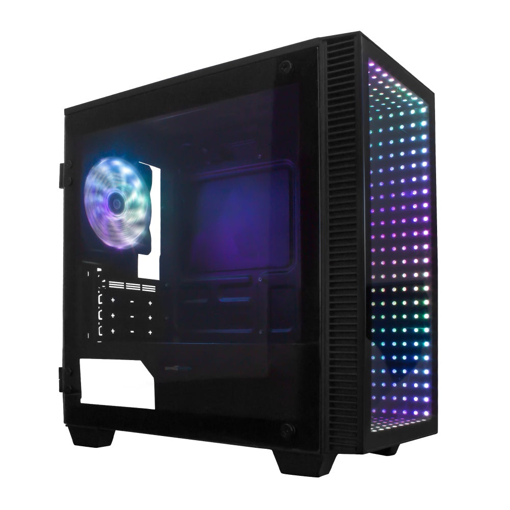 Gabinete Game Factor Csg560 Con Ventana, Micro-Tower, Micro Atx/Mini-Itx, Usb 2.0/3.0, Sin Fuente, 1 Ventilador Rgb, Negro