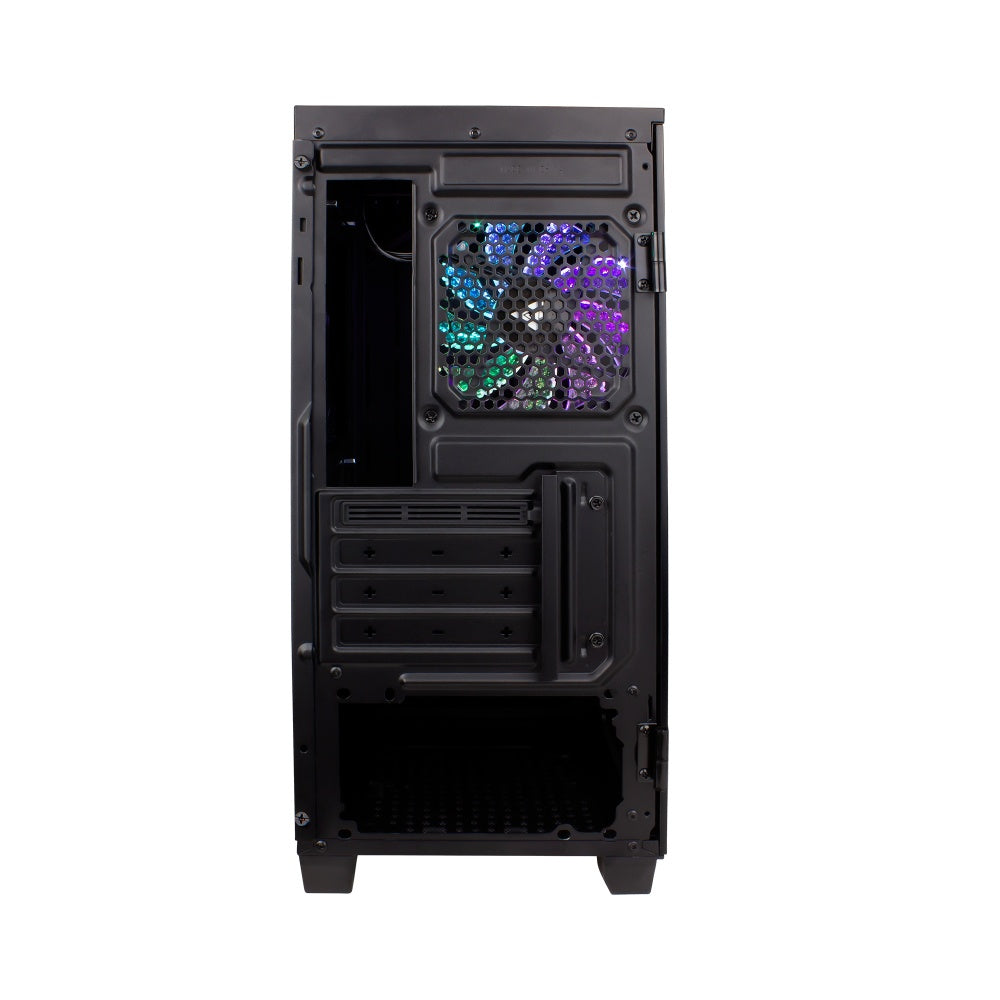 Gabinete Game Factor Csg560 Con Ventana, Micro-Tower, Micro Atx/Mini-Itx, Usb 2.0/3.0, Sin Fuente, 1 Ventilador Rgb, Negro