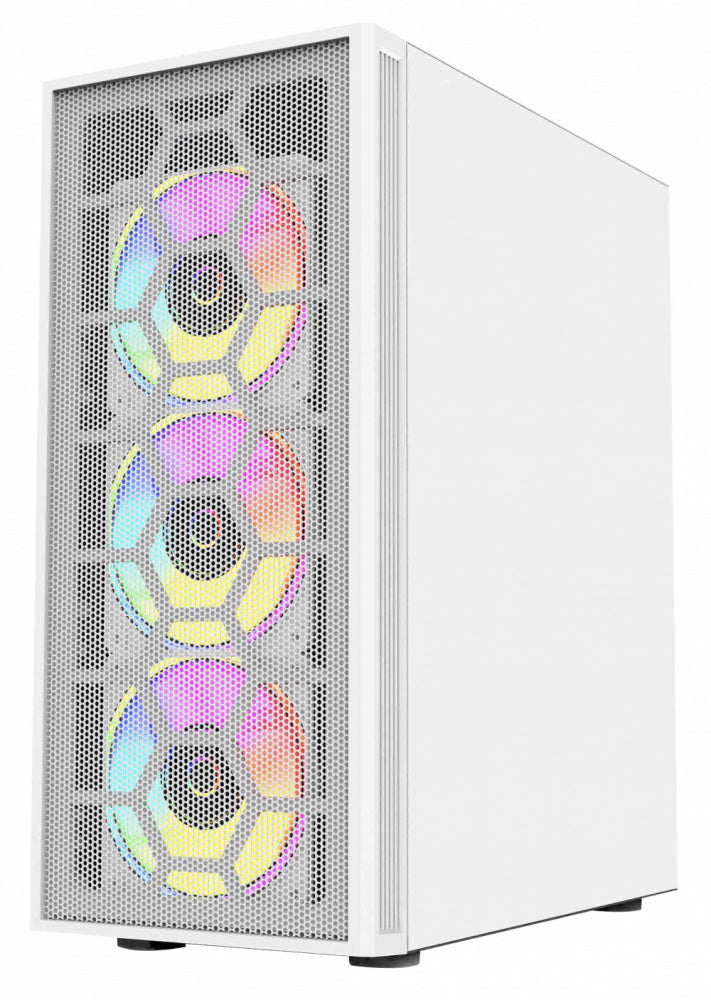 Gabinete Gamer Media Torre Dragonflyii Gm740 Atx Cristal/Malla Blanco