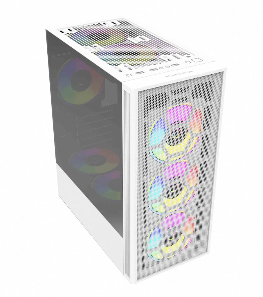 Gabinete Gamer Media Torre Dragonflyii Gm740 Atx Cristal/Malla Blanco