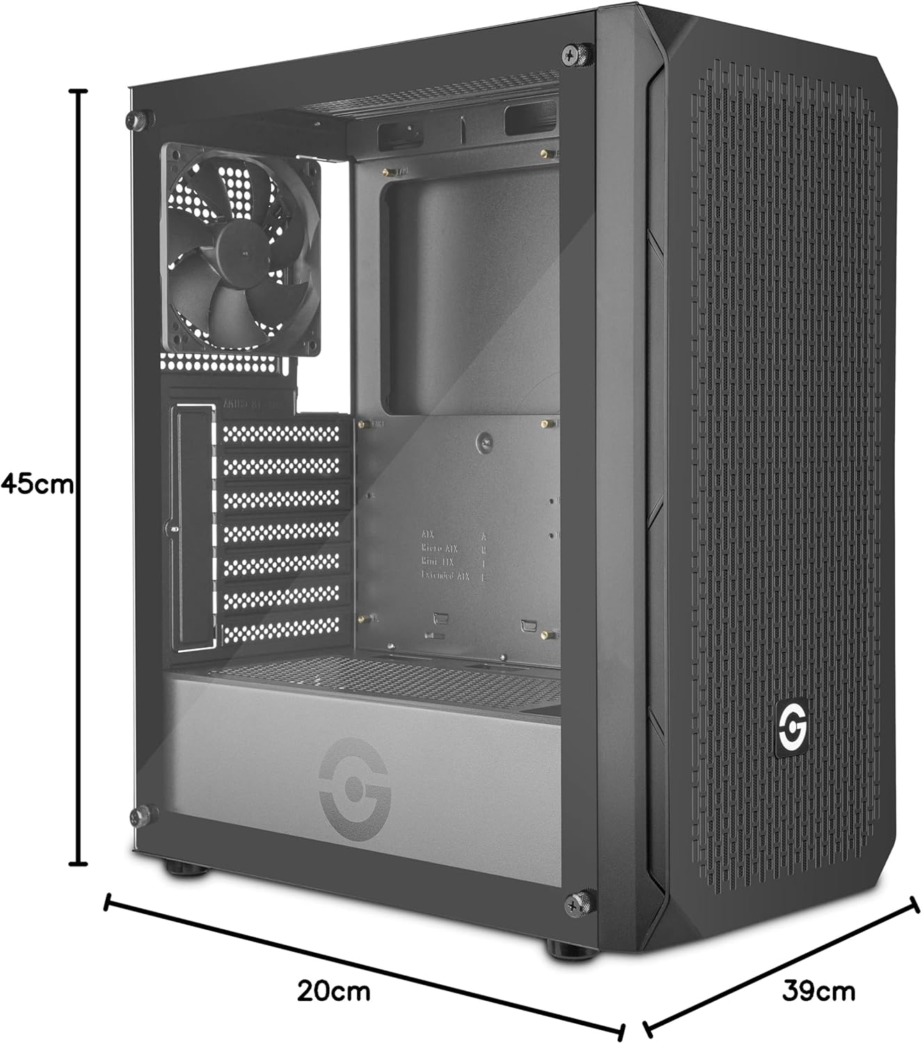Gabinete Getttech (Gcm-Asgx1-01Bk) Micro Atx 1*Fan3*Usb2*3.5Mmcristal Templados/Fuentenegro