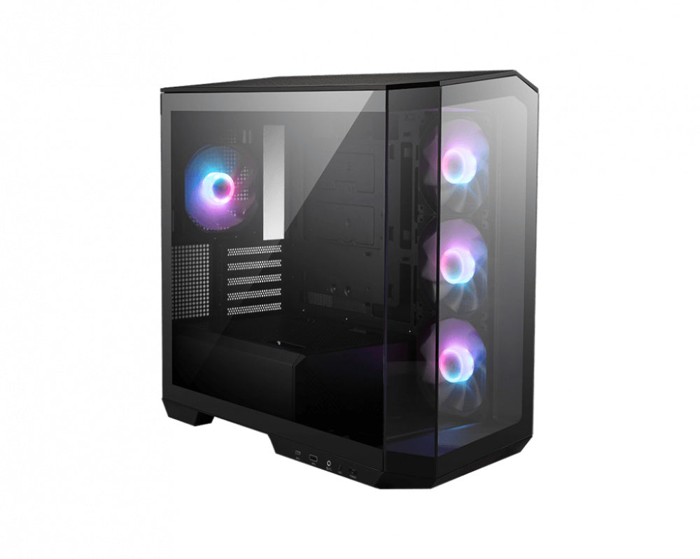 Gabinete Msi (Mag Pano M100R Pz) Negro Vidrio Templado 4*Ventilador Argb Micro Atx Sin Fuente