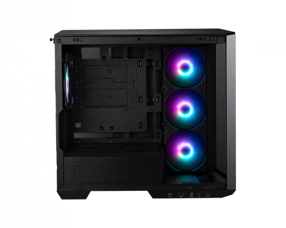 Gabinete Msi (Mag Pano M100R Pz) Negro Vidrio Templado 4*Ventilador Argb Micro Atx Sin Fuente