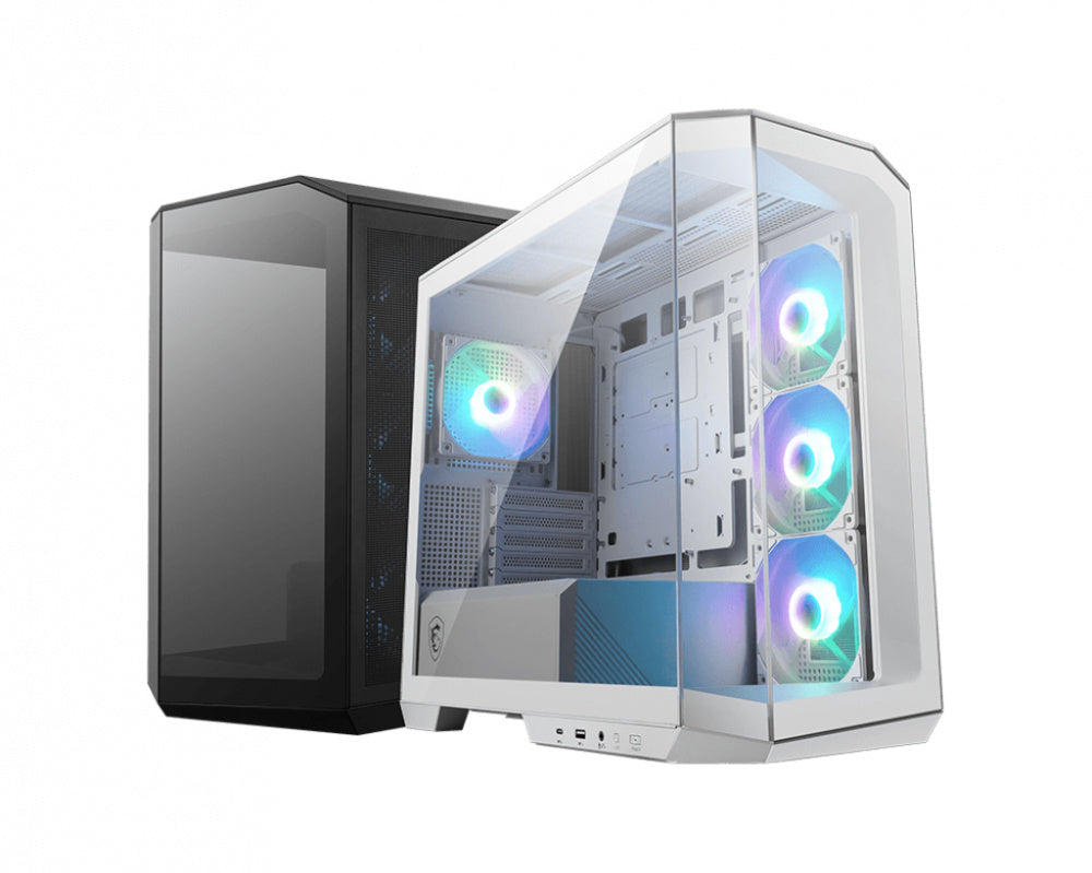 Gabinete Msi (Mag Pano M100R Pz) Negro Vidrio Templado 4*Ventilador Argb Micro Atx Sin Fuente