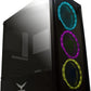 Gabinete Naceb (Na-0603) Player, Cristal,Usb 1/3.02/2.0 Full Atx, 3 Ventiladores Rgb, Sin Fuente.