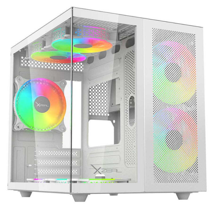 Gabinete Xzeal Cubo M-Atx/Itx Blanco 3 Ventiladores Argb Xzgamc1W