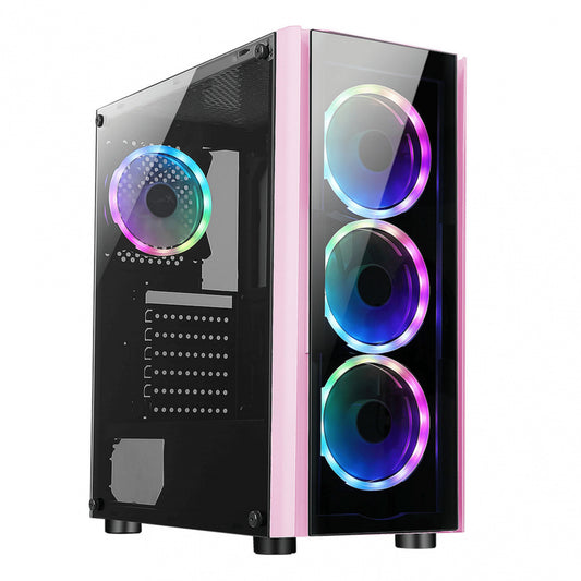 Gabinete Xzeal (Xzcgb12P) Xz110-1 Micro Atxpanel Vidrio1*Usb 3.01*Usb 2.03*Ventilador Rgbrosa