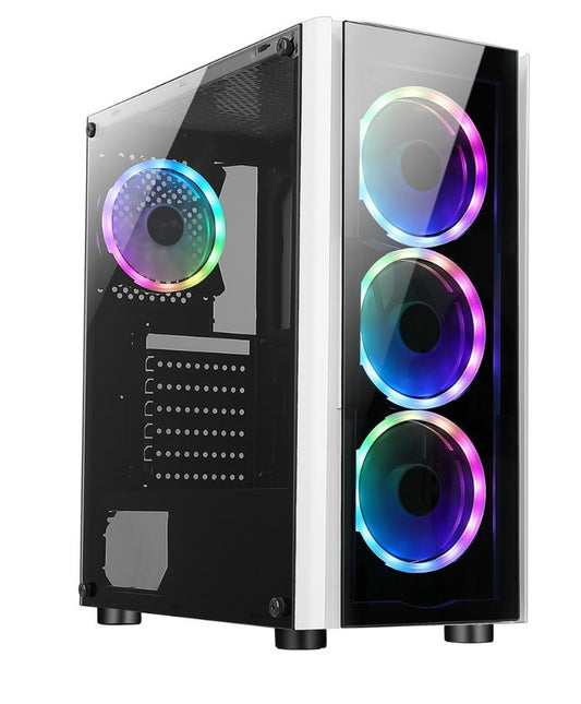 Gabinete Xzeal (Xzcgb12W) Zx110-1Micro Atxpanelvidrio1*Usb 3.01*Usb 2.03*Ventilador Rgbblanco