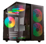 Gabinete Xzeal (Xzgamc1B) Cubo Mini-Itx 3*Ventilador Argb Sin Fuente Negro