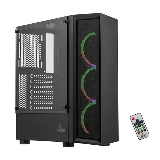 Gabinete Yeyian Gamer Ych-Atab-01Bk Ventle Atx 3 Vent Argb C/T Lat