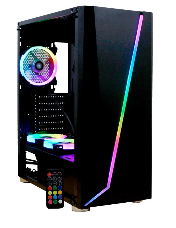 Gabinete Yeyian (Yga-68809) Armageddon 2200 Atxrgb Cristal Templado Sin Fuente Negro