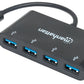 Manhattan Hub Usb C 3.0 Macho - 4X Usb A 3.0 Hembra, 5000 Mbit/S, Negro