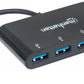 Manhattan Hub Usb C 3.0 Macho - 4X Usb A 3.0 Hembra, 5000 Mbit/S, Negro